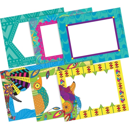 Barker Creek Bohemian & Boho Animals Name Tags/Self-Adhesive Labels, Multi-Design Set, 90/Set 3778